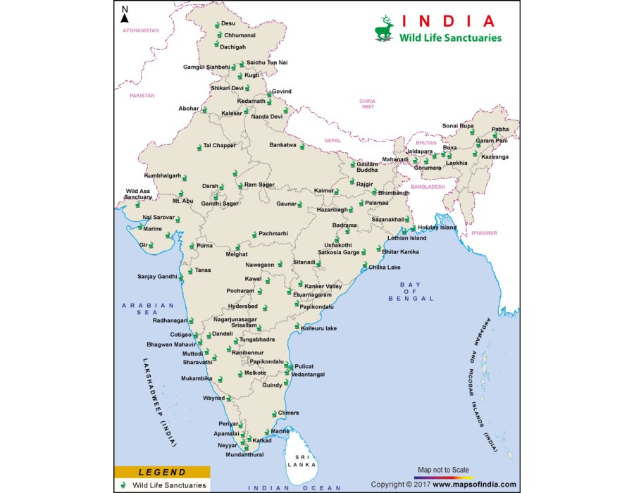 Wildlife Sanctuary In India Map wildlife-sanctuary-in-india-map